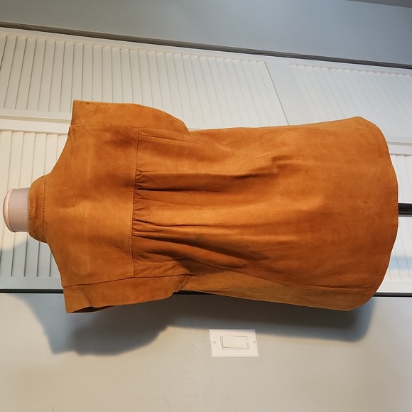 Vtg 70s Western Santa Fe Leather Company Suede Pullover Short Sleeve Medium - Picture 5 of 12